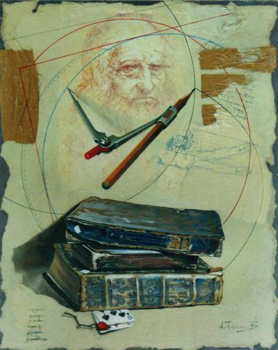Still Life with Books, Improvisation on Leonardo III