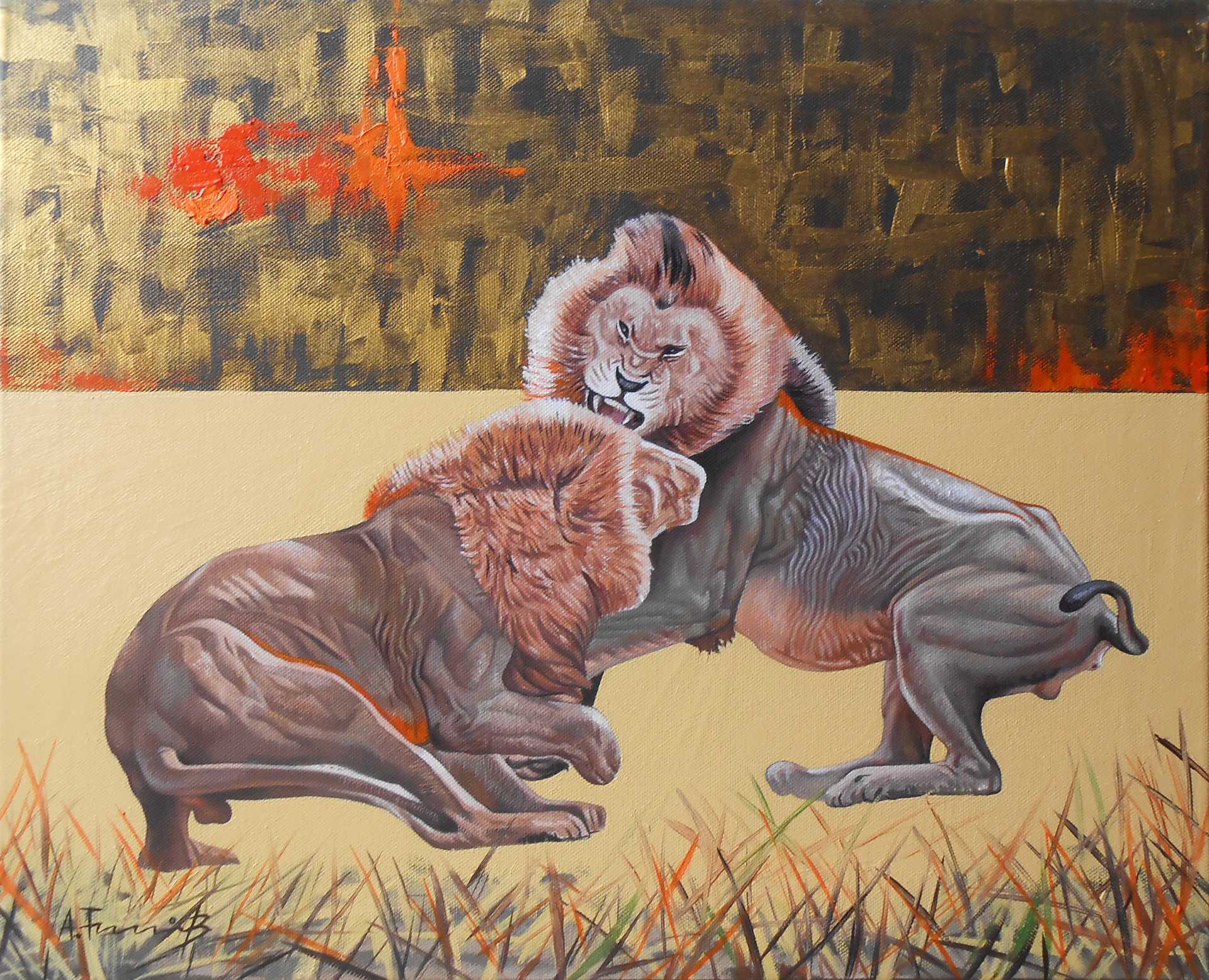 Lions Fighting 3