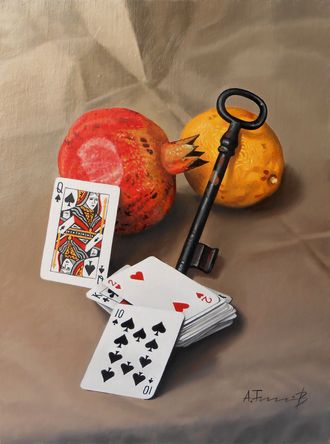 Still Life with Pomegranate and Cards