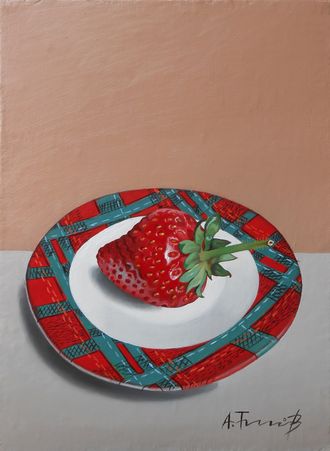 Still Life with Strawberry on Plate