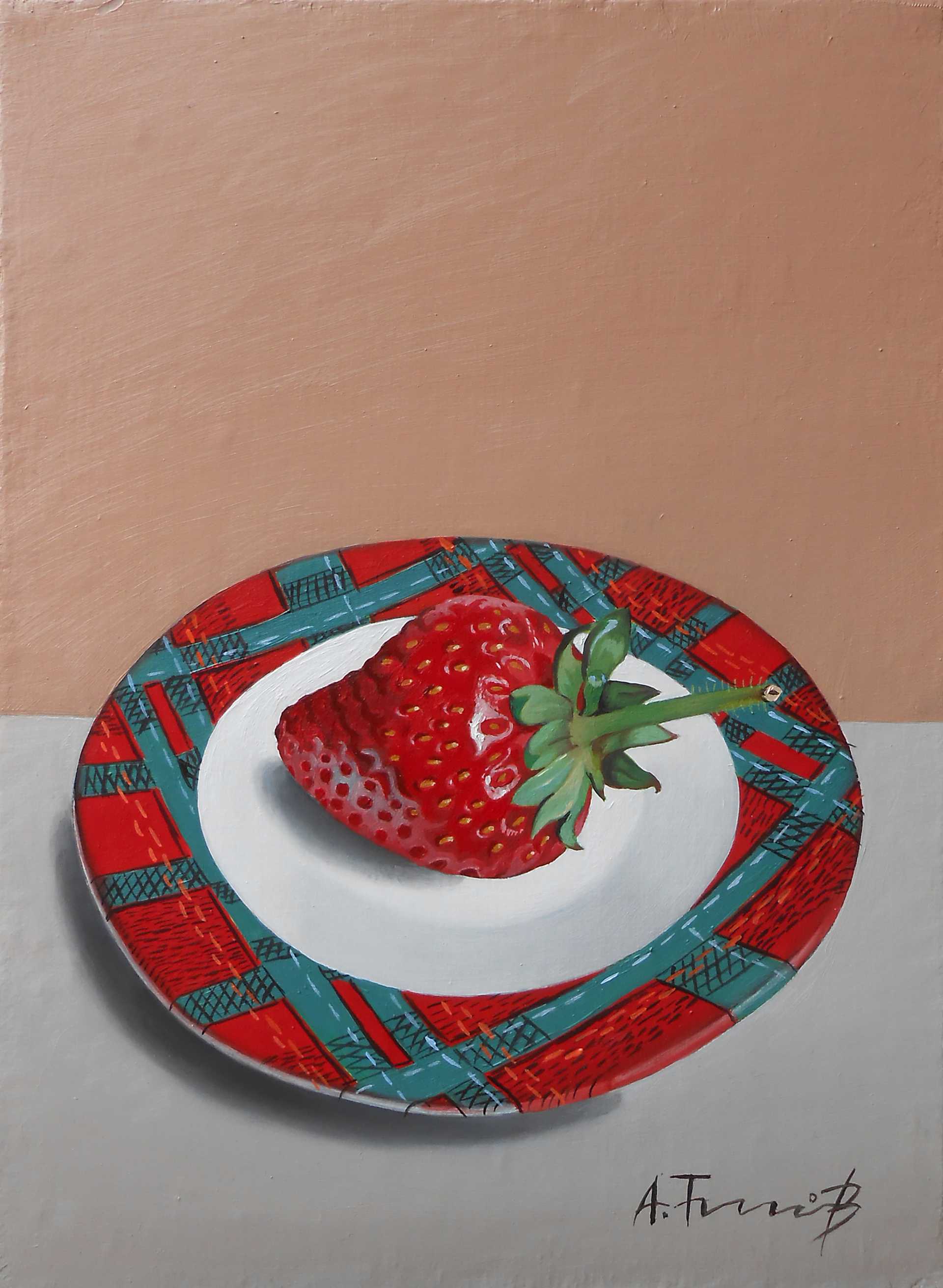 Still Life with Strawberry on Plate