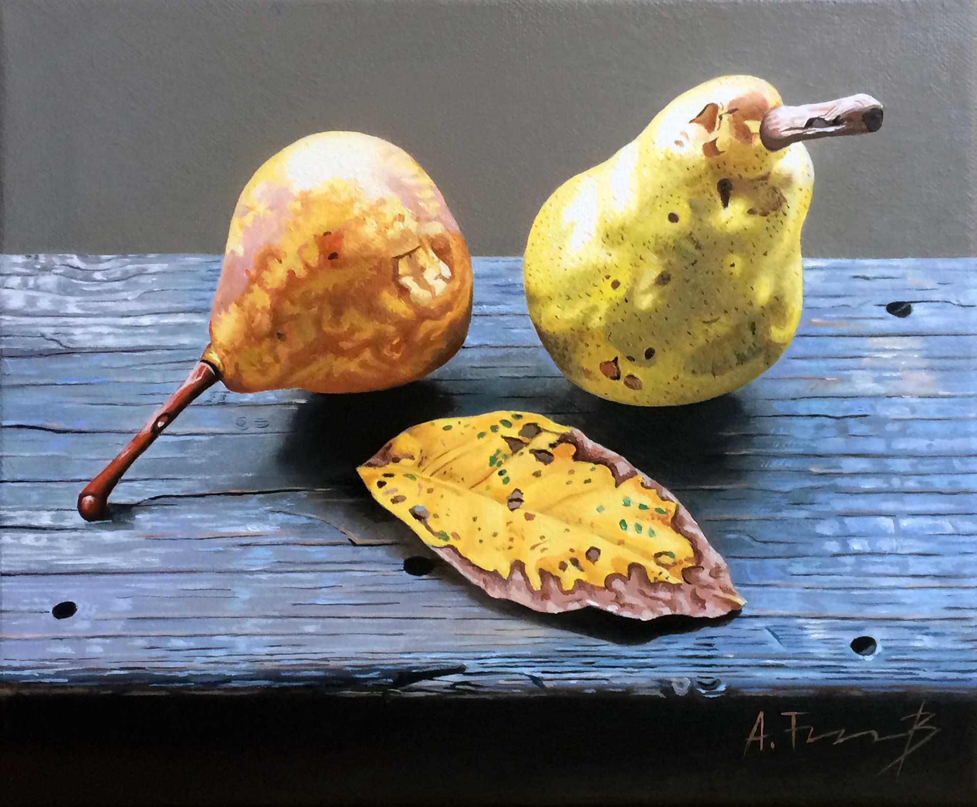 Still Life with Pears and Leaf