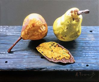 Still Life with Pears and Leaf