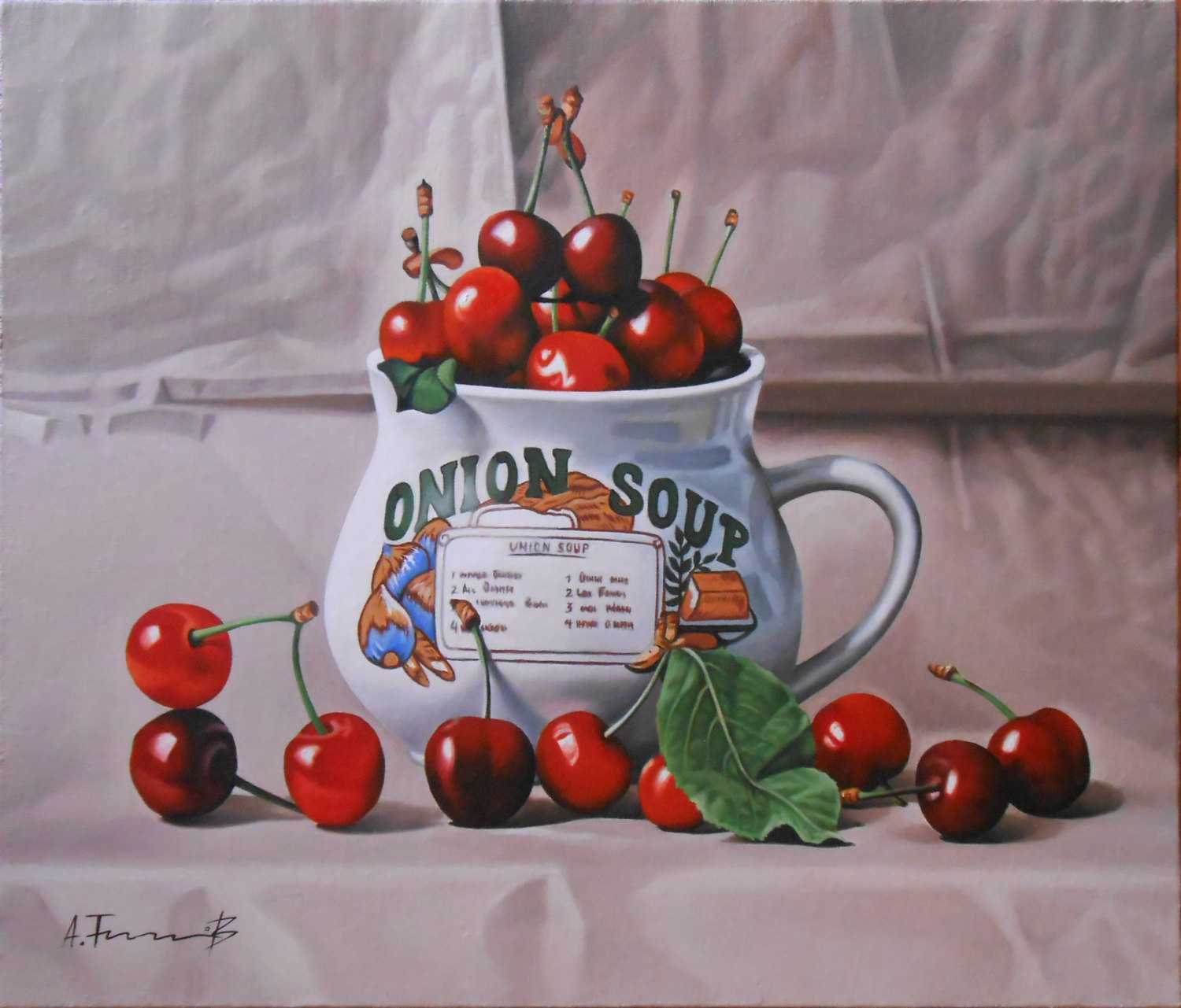 Still Life With Cherries in a Bowl