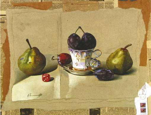 Still Life with Pears and Plums