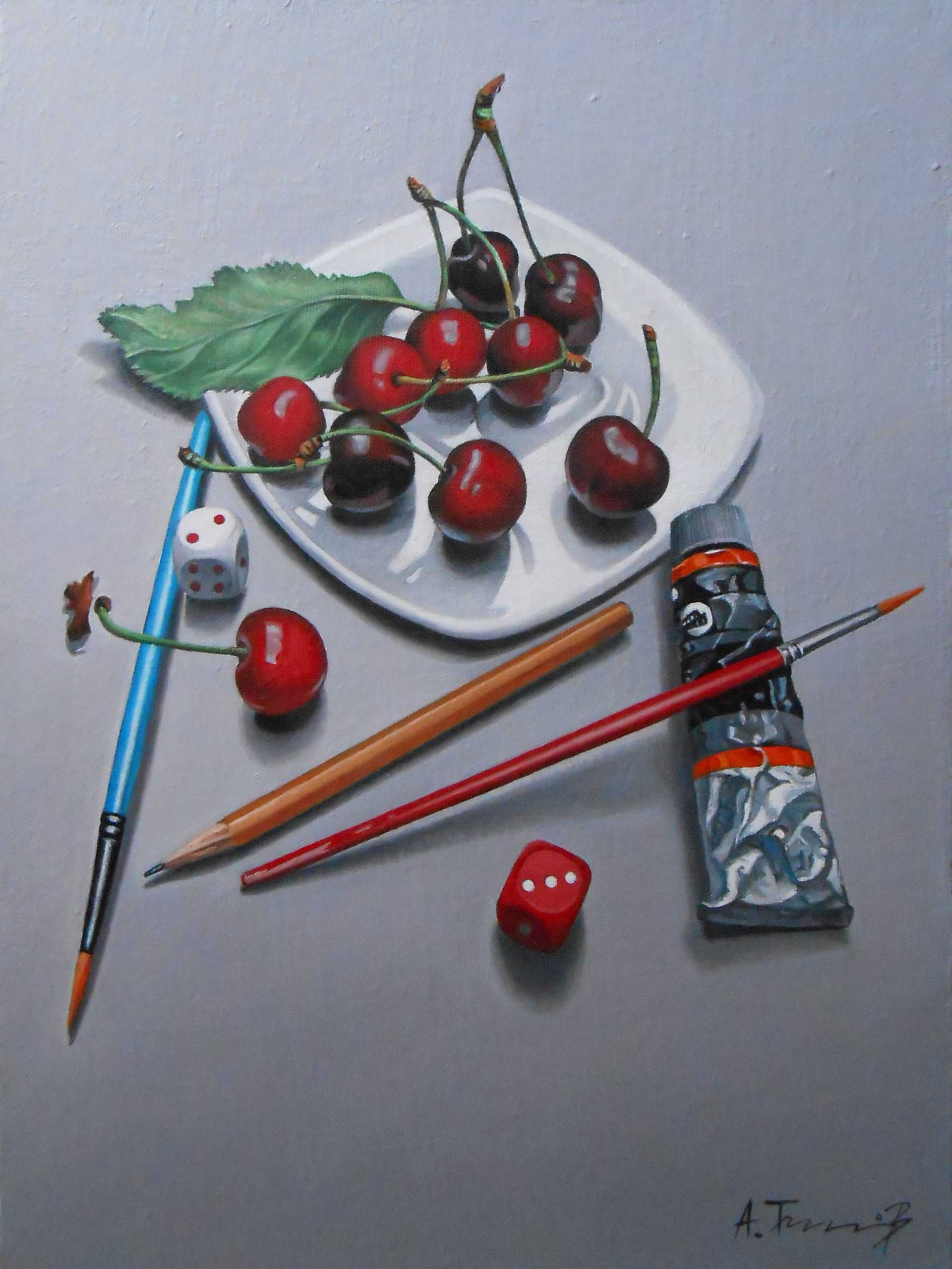 Cherries and Paintbrushes